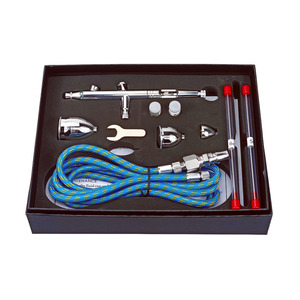 Kit aérographe à alimentation par gravité 0.3 0.5 0.8mm réglable pour peinture artistique et modélisme, portable, double action avec tuyau et outils - Product Image 2