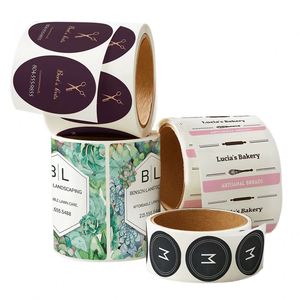 Etiquetas de Embalaje con Logotipo Impermeable Impresas Personalizadas, Etiquetas Adhesivas de Vinilo en Rollo Impermeables, Impresión de Etiquetas Redondas para Embalaje - Product Image 5