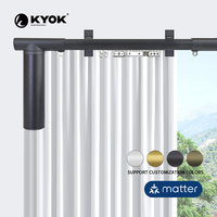 Tringle à rideau intelligente KYOK en aluminium au design minimaliste, compatible avec les couleurs personnalisées