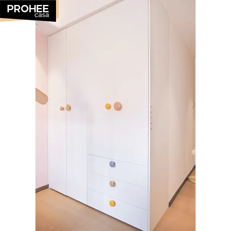 Novo design conjunto completo de armários de quarto tamanho kingsize e guarda-roupa de madeira sólida