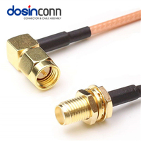 Connecteur RF mâle SMA vers femelle SMA avec câble coaxial RG316 RG178 RF1.13 RF1.37 50 ohms 6 GHz Assemblage de câble RF