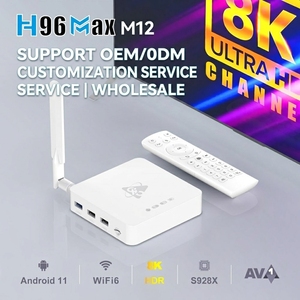 กล่องทีวี Amlogic S928X รุ่น H96 Max M12 8K UHD 4GB 64GB WiFi 6 BT5.4 Gigabit Ethernet USB 3.0 พร้อมระบบสั่งงานด้วยเสียง กล่องรับสัญญาณทีวีอัจฉริยะระบบ Android - Product Image 1