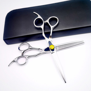 Juego de tijeras profesionales para el cabello de 6 pulgadas, acero inoxidable 440C, tijeras planas y de entresacar, para diestros, mango mediano - Product Image 4