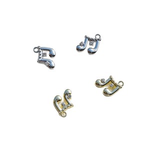 Pendentif en alliage avec strass en forme de note de musique, couleur or et argent, pour la fabrication de boucles d'oreilles, accessoires de bijouterie DIY, formes variées - Product Image 2