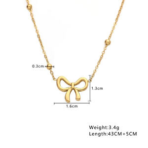 Großhandel Designer 18K Vergoldete Damen Edelstahl Schleifenknoten-Kette Anhänger Trendige Zahlen-Halskette - Product Image 2