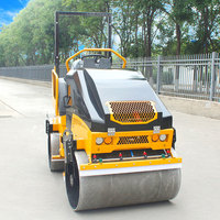 Rouleau compresseur de sol compact de haute qualité à double tambour, 3 tonnes, pour la construction routière