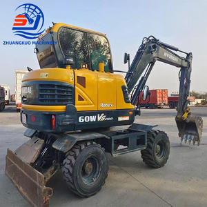 Excavadoras Usadas de Bajo Consumo, Excavadora de Ruedas Hyundai 60WVS de 6 Toneladas, Mini Excavadora de Segunda Mano Hyundai 60 en Venta, Disponible en Stock - Product Image 2