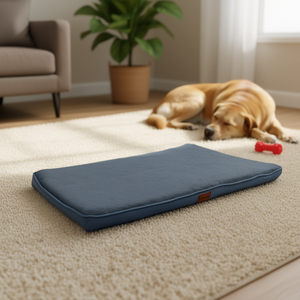 Cuccia per Animali Yommy 70x110x5cm, Materasso in Schiuma Blu per Cani e Gatti - Product Image 2
