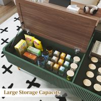 Combohome Table basse haute élévatrice double de 47 pouces avec rangement, table basse cannelée en bois moderne avec compartiment caché pour le salon