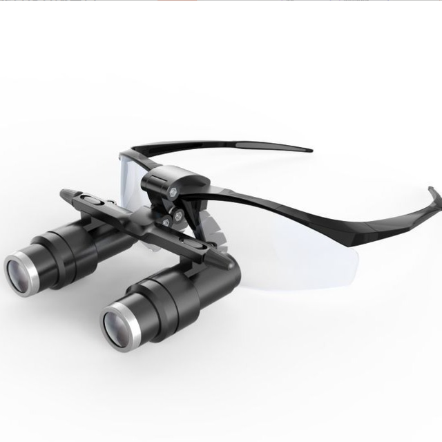 Amain 4.0X TTL Medical Dental Binocular Magnifier with 5W LED Headlamp Ergo Adjustable Angle for Dental Root Treatment Surgery