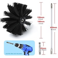 Kit de nettoyage de cheminées et de conduites avec poils en nylon et poignée en caoutchouc, diamètres 4 et 6 pouces, pour l'élimination de la poussière - Bestseller transfrontalier