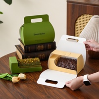 Boîte à gâteau roulé portable pliable de haute qualité avec doublure, emballage cadeau écologique pour mousse au chocolat, boîte vide en gros