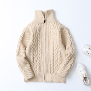 Vente en gros de haute qualité pour garçon <span class=keywords><strong>col</strong></span> <span class=keywords><strong>roulé</strong></span> <span class=keywords><strong>col</strong></span> montant cardigan en cachemire pulls en coton pour enfants vêtements d'automne et d'hiver - Product Image 2