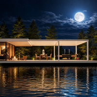 Pergola bioclimatique motorisée en aluminium avec toit à lames orientables, imperméable, intelligente, personnalisable et réglable, pour balcon extérieur, jardin, avec éclairage LED