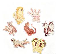 Autocollants en vinyle découpés sur mesure, mignons, animaux de dessin animé, nourriture, imperméables, autocollants adhésifs pour ordinateur portable, bouteille d'eau, décoration