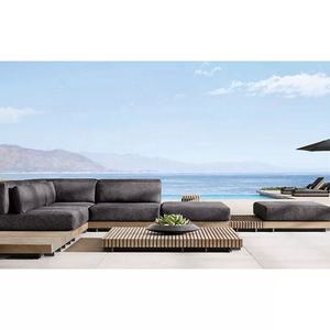 Muebles Modulares de Esquina de Teca Modernos para Exteriores, Juego de Sofás Seccionales de Lujo para Patio y Jardín - Product Image 2