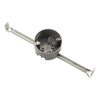 Boîtier de plafond rond de 4 pouces, grand support de barre, 1 gang, non métallique, nouveau boîtier de sortie électrique en PVC pour travaux électriques