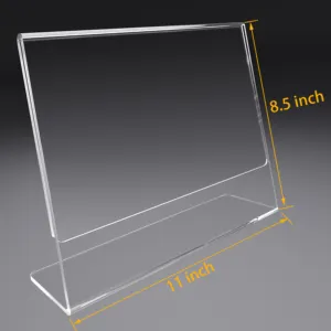 6 Pack L Shape 8.5 X 11 Inch Flyer Holder Good Price Acrylic Business Photo Card Holder For Desk