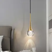 Современная люстра с наконечником кровати, медная креативная индивидуальная хрустальная лампа, светодиодный барный светильник, прямая линейная люстра
