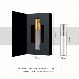 <b>Mini</b> <b>Sample</b> Square 2ml 3ml 5ml 10ml High Quality Clear Glass Pump Spray Bottle Empty Tester Screen Printing Paper Box Packaging - Product Image 5