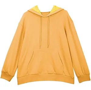 suppliers custom boy satin lined plain blank orange hoodies street style sweatshirt hooded with string for men unisex