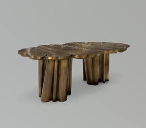 Tavolo da Pranzo <span class=keywords><strong>Boca</strong></span> Do Lobo in Ottone Dorato, Design Contemporaneo Irregolare, Tavolo con Radici d'Albero Dorate per 10/12 Persone - Product Image 3