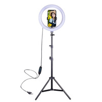 Anneau lumineux LED pour maquillage 26CM RGB avec trépied 210CM, éclairage photographique, le moins cher, pour téléphone 14 18 pouces, bâton de selfie, lumière d'appareil photo