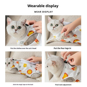 Ropa de Algodón Puro para Gatos, Cálida, Anti-Lamido, con Diseño de Lunares para la Prevención de la Pérdida de Pelo - Product Image 5