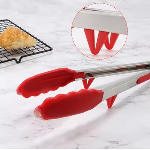 High Quality Silicone Food Tong Silicone Clamp <b>Kitchen</b> <b>Accessories</b> Stainless Steel <b>Kitchen</b> Grill Tongs for Outdoor Camping - Product Image 4