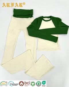 Completo Sportivo Primavera 2026 di Alta Qualità per Donna: Top Corto e <span class=keywords><strong>Pantaloni</strong></span> a Zampa a Maniche Lunghe, Set 2 Pezzi per Pilates e <span class=keywords><strong>Yoga</strong></span> - Product Image 4