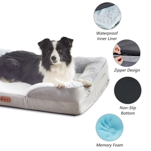Cama ortopédica moderna antiestrés de espuma viscoelástica para mascotas personalizada de fábrica, divertida cama rectangular con diseño minimalista para perros y Mascotas - Product Image 3