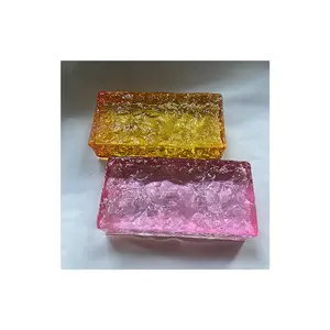 Verwenden für die Herstellung von Outdoor Exterior Indoor Dekoration Glasblock Block hohe Qualität transparent Kristallglasblock rosa