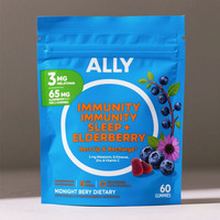 Emballage personnalisé pour gommes pour adultes imprimées sur mesure, sachet refermable, gommes vitaminées équilibrées