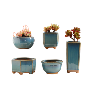 Produce <span class=keywords><strong>mini</strong></span> vasi bonsai in ceramica smalto ceramica smaltata <span class=keywords><strong>mini</strong></span> vaso di argilla succulente - Product Image 1