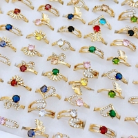 Mode Bunte Gold Kristall Ringe für Frauen Großhandel NSZ-0030