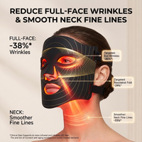 Masque de luminothérapie LED 732 points pour le visage et le cou, rouge 635nm, infrarouge proche 850nm, anti-âge, en silicone