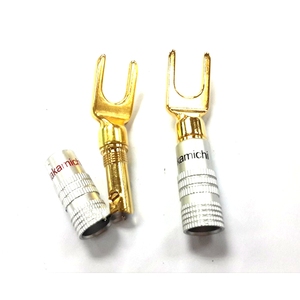 Hifi Brass mạ Vàng âm thanh ổ cắm Y Spade Loa cắm điện nối <span class=keywords><strong>adapter</strong></span> Tabletop ổ cắm - Product Image 6