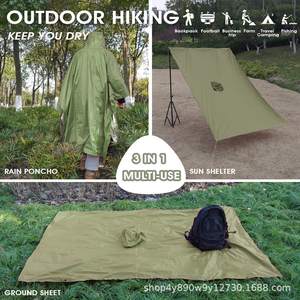 Poncho de pluie imperméable magnifique, vert, léger, à capuche, unisexe, pour le camping, la randonnée et les activités de plein air - Product Image 3