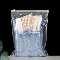Sac refermable personnalisé avec logo, en PE givré, avec fermeture éclair coulissante, imperméable, pour emballer des t-shirts, des sous-vêtements, des maillots de bain, pochette à fermeture éclair