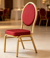Chaises de banquet d'hôtel modernes, robustes, empilables, en tissu, avec pieds en métal, en promotion