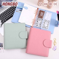 Nueva Agenda Hongbo de 9 Colores A5 de 35 mm con Anillas Doradas, Diseño de Cuero Sintético con Relieve, Agenda/Escritorio/Carpeta con Anillas