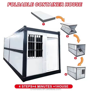 Casa Prefabbricata Pieghevole All'Ingrosso 20Ft, Ufficio Container Flat Pack con Finitura Effetto Legno, Acciaio Isolato, Personalizzabile OEM ODM, Installazione Rapida - Product Image 3