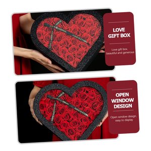 Cajas de Regalo de Cartón Negro en Forma de Corazón Personalizadas <span class=keywords><strong>con</strong></span> Ventana, Estilo Romántico para Regalos Personalizados - Product Image 5