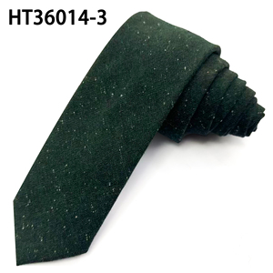 <span class=keywords><strong>Cravate</strong></span> en <span class=keywords><strong>laine</strong></span> tweed mouchetée vert foncé et noir, sur mesure, coupe slim, pour hommes d'affaires - Product Image 3