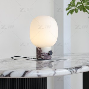 <b>Table</b> <b>Lamp</b> With Touch Control E27 Led Bulb <b>Base</b> Marble <b>Base</b> For Bedroom Bedside Use - Product Image 4