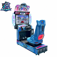 Simulateur de course automobile à monnayeur, machine d'arcade de jeu de conduite intérieur avec écran LCD pour parc d'attractions, vente en gros