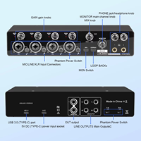 Yeşil Ses 4 Kanallı USB Ses Kartı, ASIO Sürücüleriyle 24Bit 192Khz +48v, Ev Stüdyosu Kaydı, Gitar, Podcast için GAX-MR44