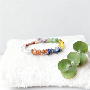 7 Chakra Soulager L'anxiété Guérison Raw Rolling Stone Set Perle Naturelle Gravier Cristal Pierre Bracelet Rose Quartz Coeur Ensemble - Product Image 3