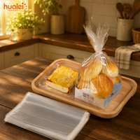 Sacs en plastique BOPP transparents à fond plat pour l'emballage alimentaire de pain de mie, biscuits et produits de boulangerie - En stock