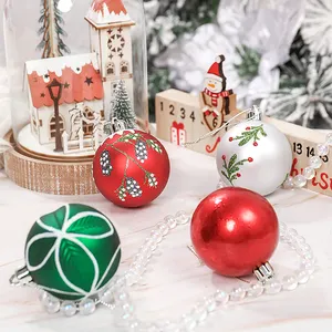 Commercio all'ingrosso 24 pezzi 6cm decorazioni natalizie in plastica palline per alberi palline ornamenti artigianali palline per decorazioni natalizie appese